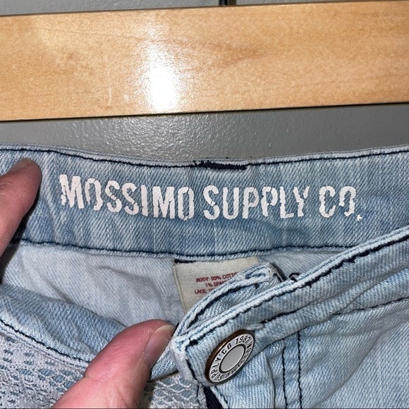 Mossimo distressed denim shorts with crochet accent - Picture 4 of 6